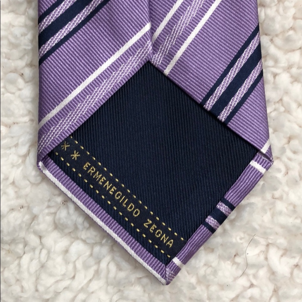 NWT Zegna Purple Stripe Tie